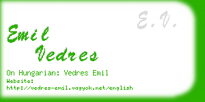 emil vedres business card